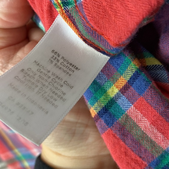 Talbots plaid button front casual top - Picture 8 of 8